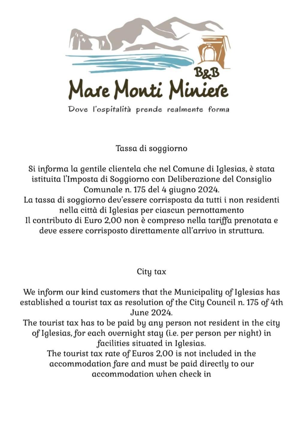 B&B Mare Monti Miniere Iglesias Kültér fotó